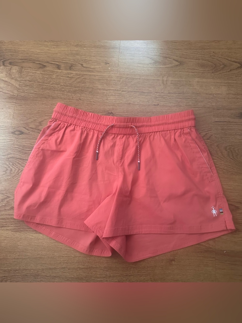 Smartwool Coral Athletic Drawstring hike Shorts size large wool blend mid rise